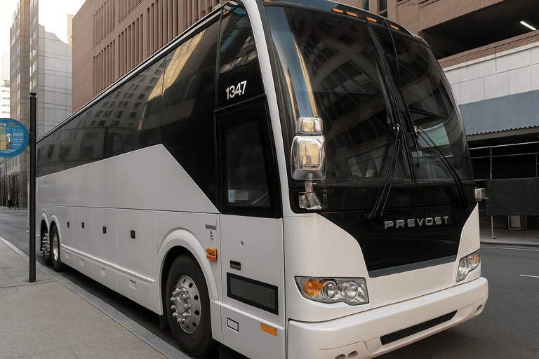 a Bloomington Minibus Company coach bus