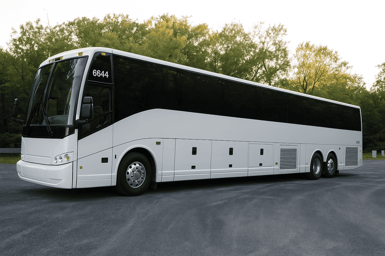 exterior of Bloomington Minibus Company coach bus