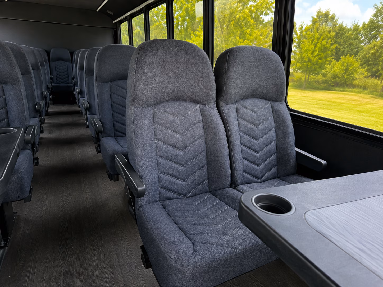 bloomington 18 passenger minibus inside