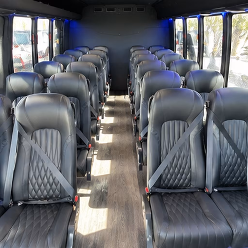 bloomington 25 passenger minibus interior