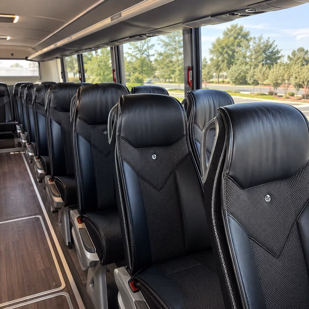 bloomington 45 passenger charter bus interior