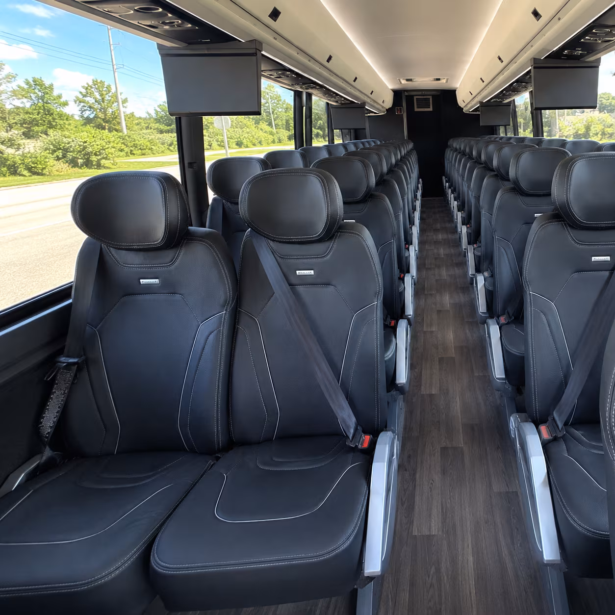 bloomington 47 passenger charter bus inside