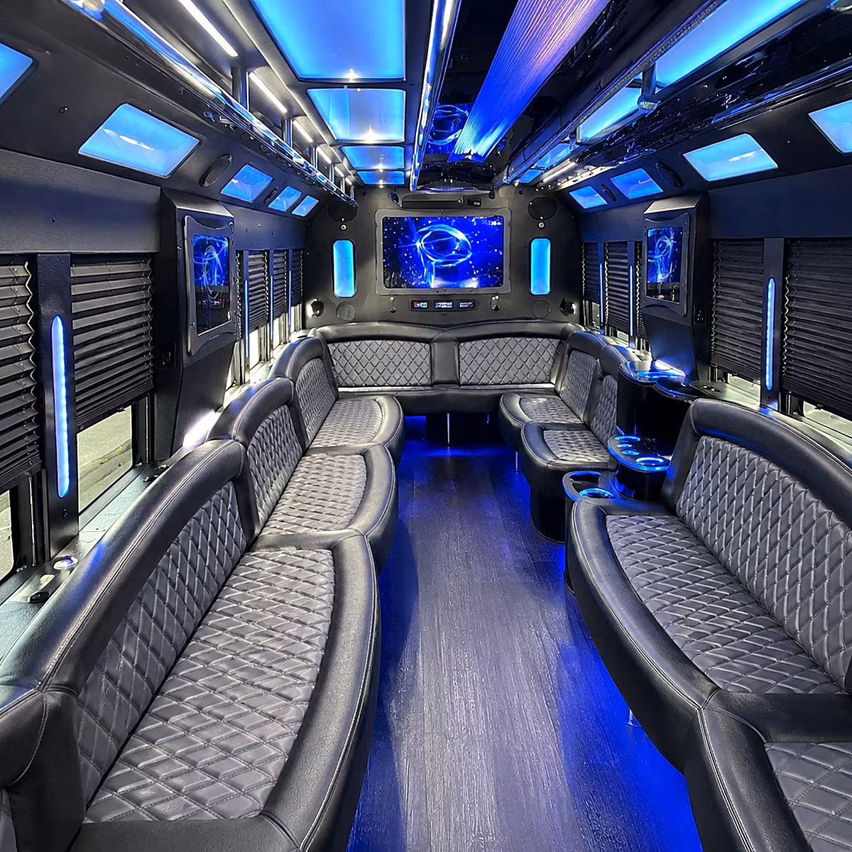 bloomington 50 passenger party bus interior