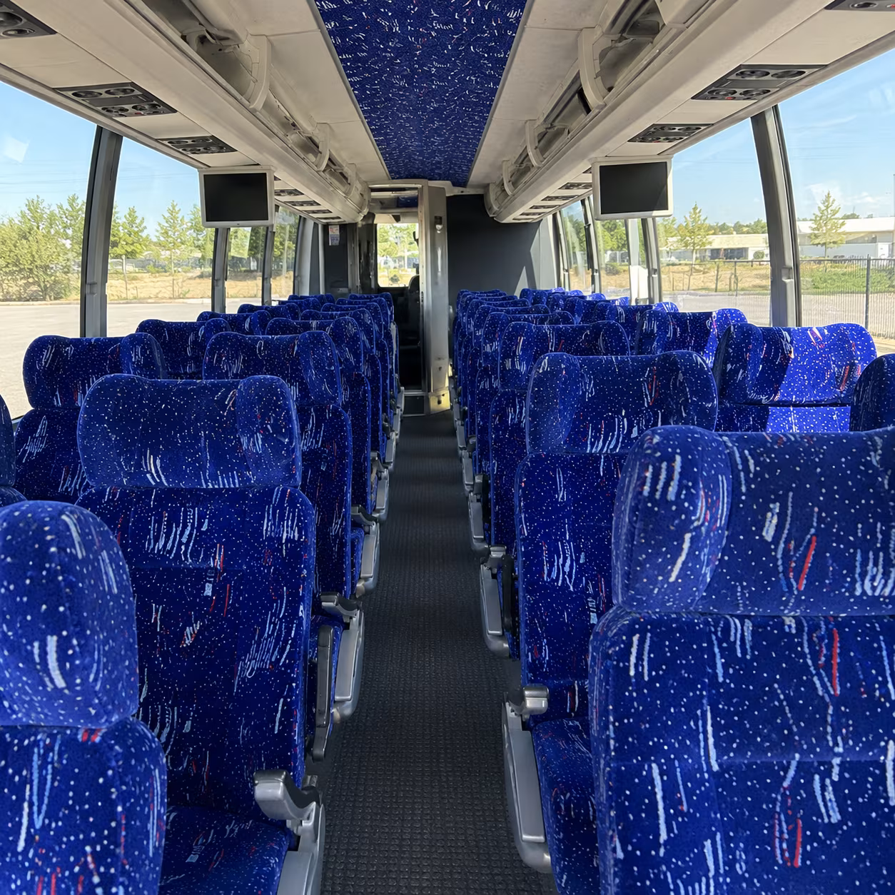 bloomington 54 passenger charter bus interior