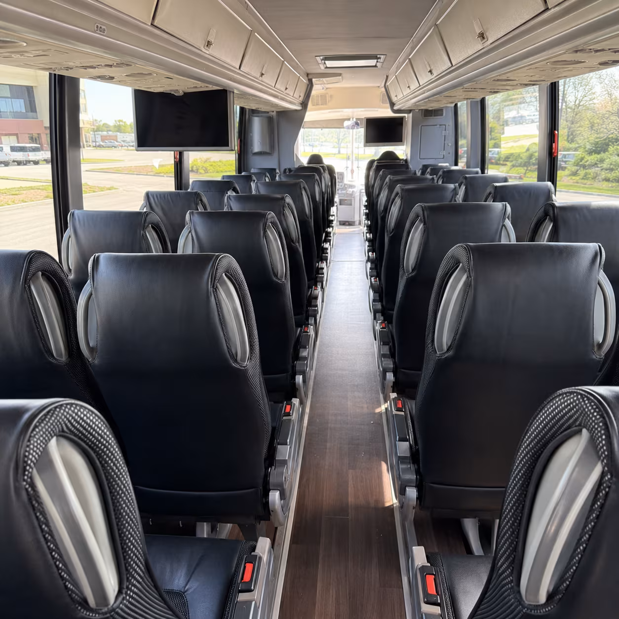bloomington 56 passenger charter bus inside