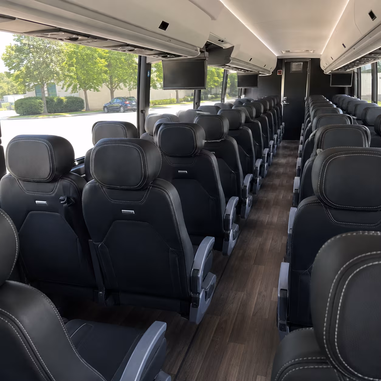 bloomington 56 passenger charter bus interior