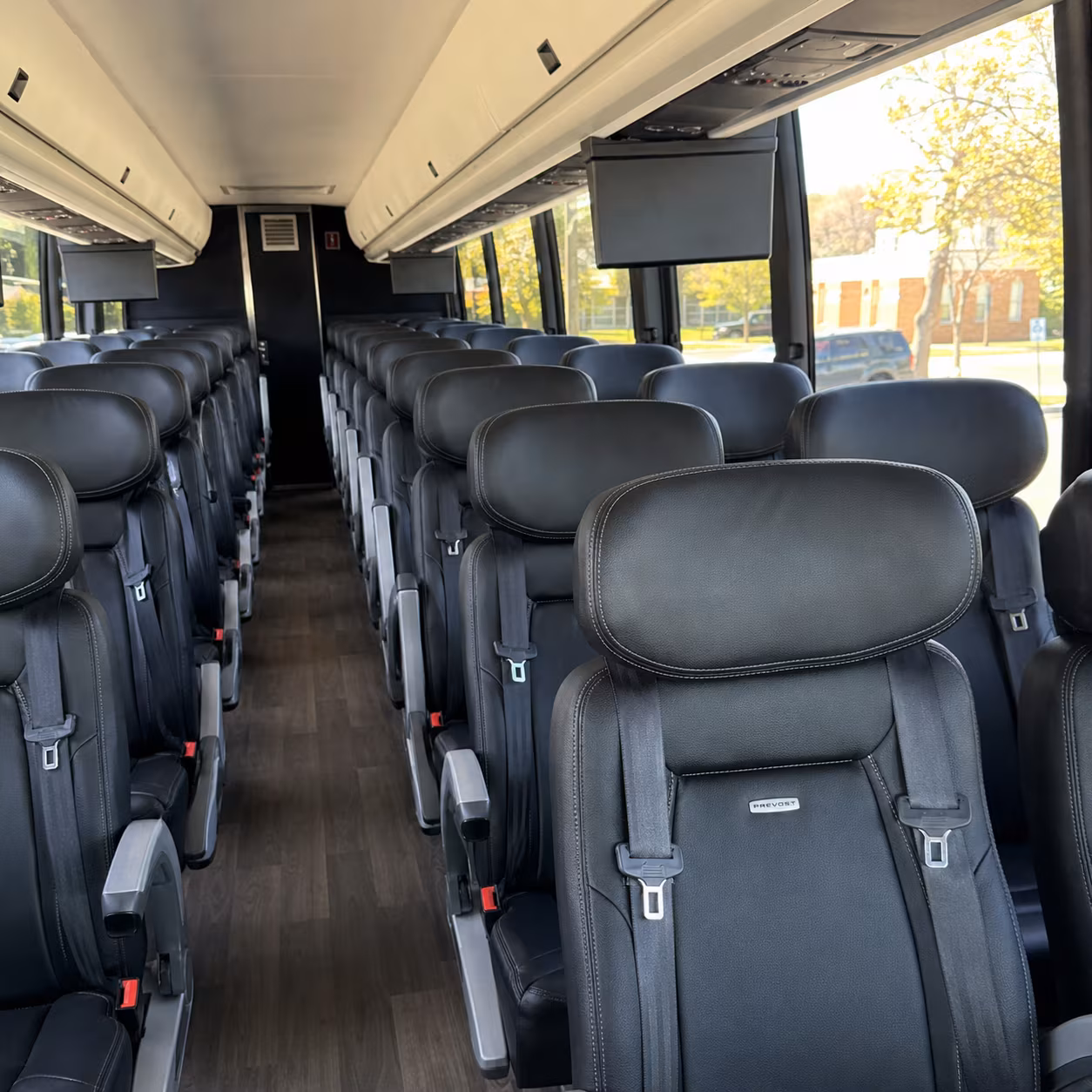 bloomington charter bus inside