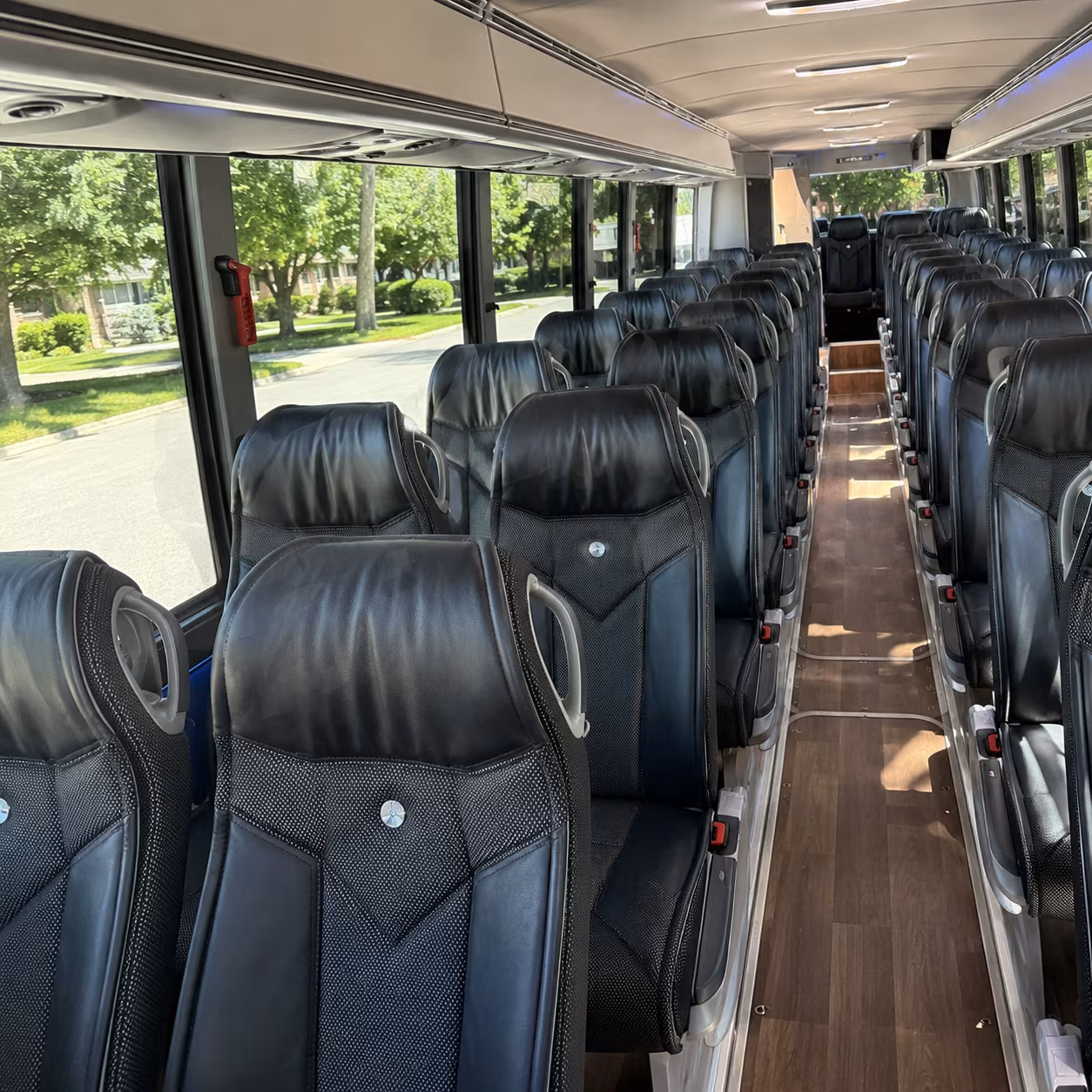bloomington charter bus interior